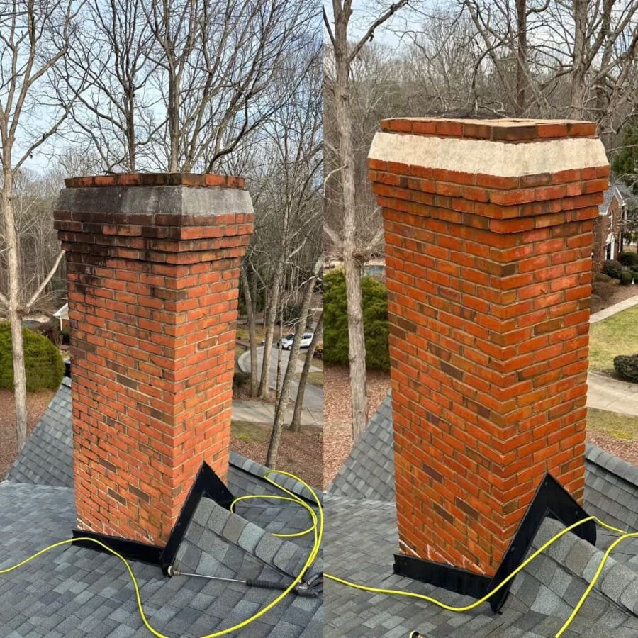 brick chimney pressure washing | chimney pressure washing | custom chimney cap