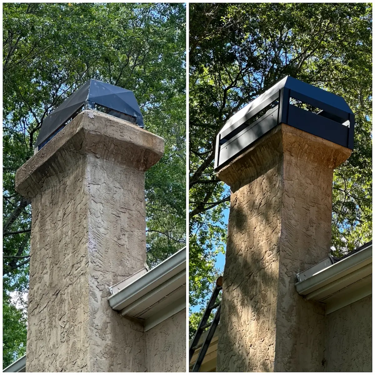 chimney chase pan | chimney shroud | chimney cap installation roswell